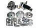 Small Block Chevy Long Water Pump Pulley Kit w Alternator & Power Steering Pump