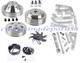 Small Block Chevy Long Water Pump Pulley + Power Steering Alternator Bracket Kit