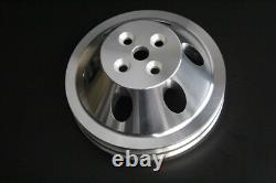 Small Block Chevy Long Water Pump Pulley + Power Steering Alternator Bracket Kit