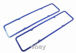 Small Block Chevy Molded Blue Silicone Valve Cover Gasket Pair 383 305 350 400