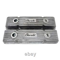 Small Block Chevy Rat Rod Valve Covers Finned, As Cast Finish- Ansen USA