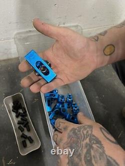 Small Block Chevy Roller Rockers 3/8 Studs 1.5 Ratio Aluminum w Polylocks Blue