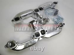 Small Block Chevy SBC 283-350 V8 Ram Horn Ceramic Exhaust Manifold Headers 55up