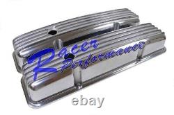 Small Block Chevy SBC 350 Retro Fin Aluminum Tall Valve Covers 283 305 Nostalgic