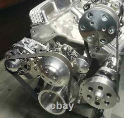 Small Block Chevy SBC 350 Serpentine Pulley Conversion Kit For Camel Hump Heads