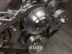 Small Block Chevy SBC 350 Serpentine Pulley Conversion Kit For Camel Hump Heads