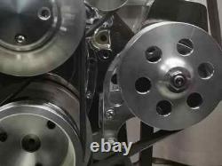 Small Block Chevy SBC 350 Serpentine Pulley Conversion Kit For Camel Hump Heads