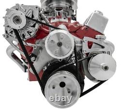 Small Block Chevy Serpentine Conversion New Steel Bracket Billet Pulley SBC 350