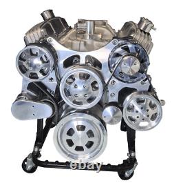 Small Block Chevy Serpentine Engine Pulleys/Bracket Kit Short Water Pump CNC