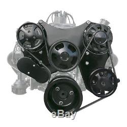 Small Block Chevy Serpentine Front Drive System Complete Kit BLACK