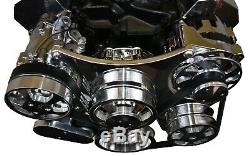 Small Block Chevy Serpentine Front Drive System Complete Kit Chrome