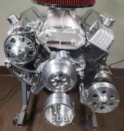 Small Block Chevy Serpentine Kit All Inclusive ALT PS LWP SBC 350 400 8 Ribs