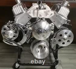 Small Block Chevy Serpentine Kit Power Steering SBC 283 327 350 with 8 Rib Belts