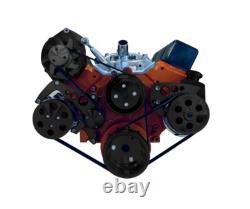 Small Block Chevy Serpentine Pulley Conversion Kit ALT PS AC WP SBC LWP AC BLACK