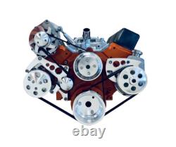 Small Block Chevy Serpentine Pulley Conversion Kit ALT PS AC WP SBC LWP AC BLACK