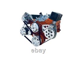 Small Block Chevy Serpentine Pulley Conversion Kit ALT PS AC WP SBC LWP AC BLACK