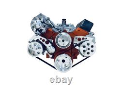 Small Block Chevy Serpentine Pulley Conversion Kit ALT PS AC WP SBC LWP AC BLACK