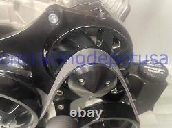 Small Block Chevy Serpentine Pulley Conversion Kit ALT PS A/C SWP SBC 350 BLACK