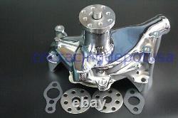 Small Block Chevy Serpentine Pulley Conversion Kit ALT PS A/C SWP SBC 350 BLACK