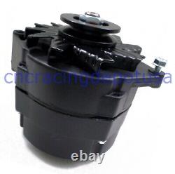 Small Block Chevy Serpentine Pulley Conversion Kit ALT PS A/C SWP SBC 350 BLACK