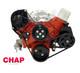 Small Block Chevy Serpentine Pulley Conversion Kit ALT PS Long Black Powdercoat