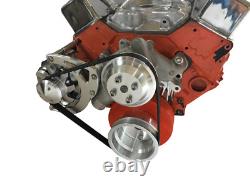 Small Block Chevy Serpentine Pulley Conversion Kit Alt Only Long WP SBC LWP 1
