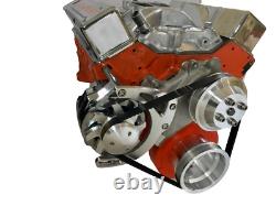 Small Block Chevy Serpentine Pulley Conversion Kit Alt Only Long WP SBC LWP 1