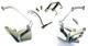 Small Block Chevy Short Water Pump CHROME Alternator AC Steering Pump Brackets