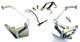 Small Block Chevy Short Water Pump CHROME Alternator AC Steering Pump Brackets