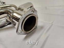 Small Block Chevy Stainless Steel Tight Fit Exhaust Headers Angle Plug Heads SBC