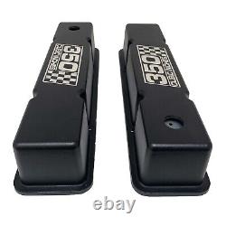 Small Block Chevy Tall Black Valve Covers 350 Cubic Inches Logo Ansen USA