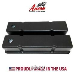 Small Block Chevy Tall Black Valve Covers Customizable Ansen USA