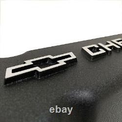 Small Block Chevy Tall Black Valve Covers Raised Chevrolet Bowtie Logo
