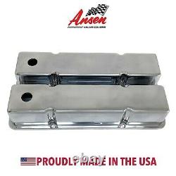 Small Block Chevy Tall Polished Valve Covers Customizable Ansen USA