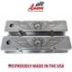 Small Block Chevy Tall Polished Valve Covers Engraved Skeleton Design