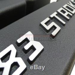 Small Block Chevy Tall Raise Bowtie 383 Stroker Black Valve Covers SBC Aluminum