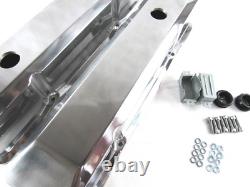 Small Block Chevy Tall Smooth Aluminum Valve Covers Retro Polished E41013P