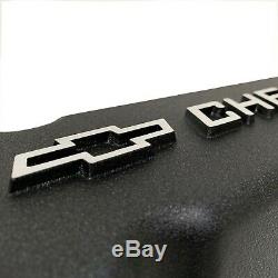 Small Block Chevy Tall Valve Covers Chevrolet & Bowtie Logo Black