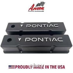 Small Block Chevy Tall Valve Covers with Pontiac RAISED Logo (CHEVY ENGINES ONLY)