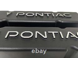 Small Block Chevy Tall Valve Covers with Pontiac RAISED Logo (CHEVY ENGINES ONLY)