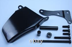 Small Block Chevy V-Belt 2 Groove Long Water Pump Pulley Kit Black Steel SBC 350