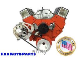 Small Block Chevy V-Belt Kit Alt Only Electric Water Pump SBC EWP LWP 350 1