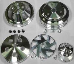 Small Block Chevy V-Belt Kit Long Water Pump SBC LWP 283 327 350 400