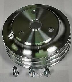 Small Block Chevy V Belt Pulley Kit ALT PS SBC 283 305 327 350 LWP High Mount