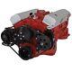 Small Block Chevy V-Belt System Alternator Power Steering Black Long LWP SBC 350