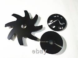 Small Block Chevy V Pulley Black Kit SBC 350 PS Pump & ALT & Long Water Pump