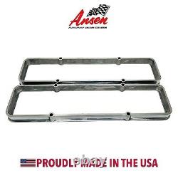 Small Block Chevy Valve Cover Spacers Polished- Die-Cast Aluminum- Ansen USA