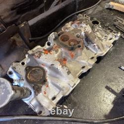 Small Block Chevy Vintage Cast-Iron Two Barrel Intake Manifold Cleaned Excellent