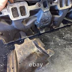 Small Block Chevy Vintage Cast-Iron Two Barrel Intake Manifold Cleaned Excellent