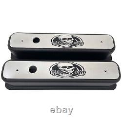 Small Block Chevy Vortec Center Bolt Black Valve Covers, Custom Billet Top